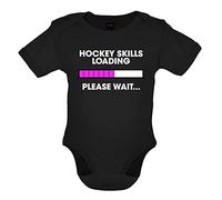 Dressdown Hockey Skills Loading… Please Wait - Organic Babygrow/Body suit - Black - 6-12 Months