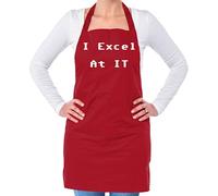 Dressdown I Excel at IT - Unisex Adult Kitchen/BBQ Apron - Red - One Size