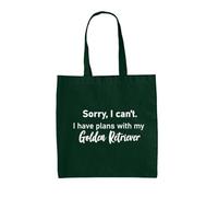 Dressdown I Have Plans With My Golden Retriever - 100% Cotton Tote Bag - Bottle Green - One Size