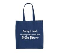 Dressdown I Have Plans With My Golden Retriever - 100% Cotton Tote Bag - French Navy - One Size
