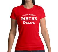 Dressdown I Love A Good Maths Debate - Womens Crewneck T-Shirt - Red - Medium