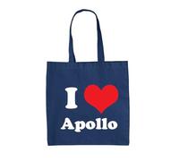 Dressdown I Love Apollo - 100% Cotton Tote Bag - French Navy - One Size