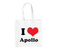 Dressdown I Love Apollo - 100% Cotton Tote Bag - White - One Size