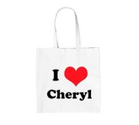 Dressdown I Love Cheryl - 100% Cotton Tote Bag - White - One Size