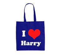 Dressdown I Love Harry - 100% Cotton Tote Bag - Bright Royal - One Size