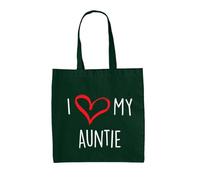 Dressdown I Love My Auntie - 100% Cotton Tote Bag - Bottle Green - One Size
