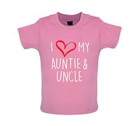 Dressdown I Love My Auntie and Uncle - Organic Baby/Toddler T-Shirt - Bubble Gum Pink - 12-18 Months