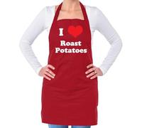 Dressdown I Love Roast Potatoes - Unisex Adult Kitchen/BBQ Apron - Red - One Size