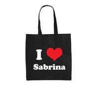 Dressdown I Love Sabrina - 100% Cotton Tote Bag - Black - One Size