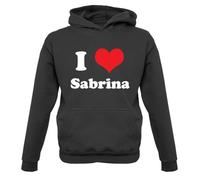 Dressdown I Love Sabrina - Childrens/Kids Pullover Hoodie - Jet Black - 12-13 Years