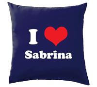 Dressdown I Love Sabrina - Cushion/Pillow (with Insert) - 41 x 41cm (16)" - Navy - One Size