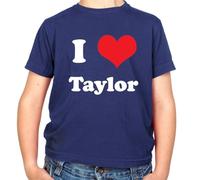 Dressdown I Love Taylor - Childrens/Kids Crewneck T-Shirt