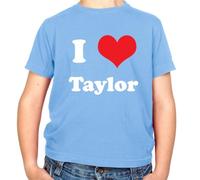 Dressdown I Love Taylor - Childrens/Kids Crewneck T-Shirt