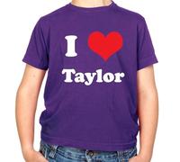 Dressdown I Love Taylor - Childrens/Kids Crewneck T-Shirt