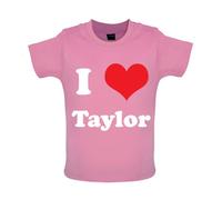 Dressdown I Love Taylor - Organic Baby/Toddler T-Shirt - Bubble Gum Pink - 12-18 Months