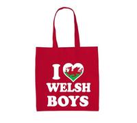 Dressdown I Love Welsh Boys - 100% Cotton Tote Bag - Classic Red - One Size