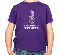 Dressdown I Volunteer As Tribute - Childrens/Kids Crewneck T-Shirt - Purple - XL (12-14 Years)