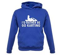 Dressdown I'd Rather Be Go Karting - Childrens/Kids Pullover Hoodie - Royal Blue - XL (9-11 Years)