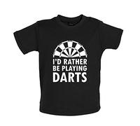 Dressdown I'd Rather Be Playing Darts - Organic Baby/Toddler T-Shirt - Black - 18-24 Months