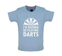 Dressdown I'd Rather Be Playing Darts - Organic Baby/Toddler T-Shirt - Dusty Blue - 18-24 Months