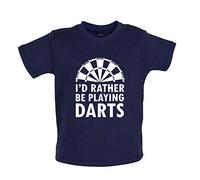Dressdown I'd Rather Be Playing Darts - Organic Baby/Toddler T-Shirt - Nautical Navy - 12-18 Months