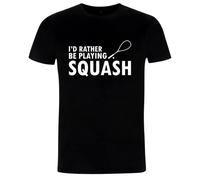 Dressdown I'd Rather Be Playing Squash - Organic Men's/Unisex T-Shirt - Black - L
