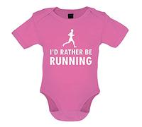 Dressdown I'd Rather Be Running - Organic Babygrow/Body suit - Bubble Gum Pink - 3-6 Months