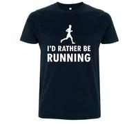 Dressdown I'd Rather Be Running - Organic Men's/Unisex T-Shirt - Navy - L