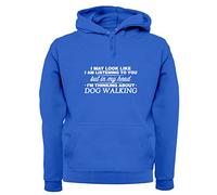 Dressdown In My Head I'm Dog Walking - Unisex Premium Hoodie/Hooded Top - Royal Blue - Medium
