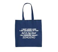 Dressdown In My Head I'm Thinking About Singing - 100% Cotton Tote Bag - French Navy - One Size
