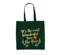 Dressdown It's The Most Wonderful Time Of The Year - 100% Cotton Tote Bag - Bottle Green - One Size