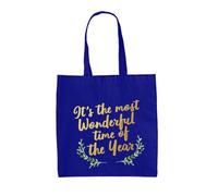 Dressdown It's The Most Wonderful Time Of The Year - 100% Cotton Tote Bag - Bright Royal - One Size