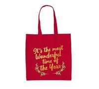 Dressdown It's The Most Wonderful Time Of The Year - 100% Cotton Tote Bag - Classic Red - One Size