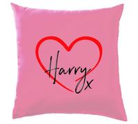 Dressdown Love Heart Harry Kiss - Cushion/Pillow (with Insert) - 41 x 41cm (16)" - Rose - One Size