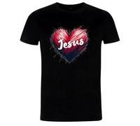 Dressdown Love Heart Jesus - Organic Men's/Unisex T-Shirt - Black - L