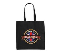Dressdown Made In DAGENHAM 100% Authentic Flag - 100% Cotton Tote Bag - Black - One Size