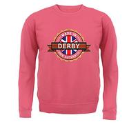 Dressdown Made In DERBY 100% Authentic - Unisex Crewneck Sweater/Jumper - Candyfloss Pink - Small