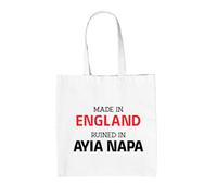 Dressdown Made In England Ruined In Ayia Napa - 100% Cotton Tote Bag - White - One Size