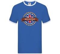 Dressdown Made in Macclesfield 100% Authentic - Mens Contrast Ringer T-Shirt - Royal/White - XXL