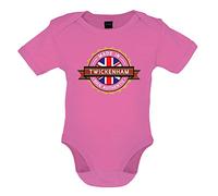 Dressdown Made In TWICKENHAM 100% Authentic - Organic Babygrow/Body suit - Bubble Gum Pink - 6-12 Months