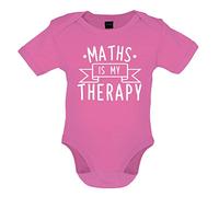 Dressdown Maths Is My Therapy - Organic Babygrow/Body suit - Bubble Gum Pink - 6-12 Months