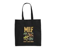 Dressdown MILF Man I Love Frogs - 100% Cotton Tote Bag - Black - One Size