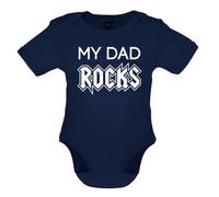 Dressdown My Dad Rocks - Organic Babygrow/Body suit - Nautical Navy - 12-18 Months