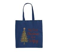 Dressdown My First Christmas As A Wifey - 100% Cotton Tote Bag - French Navy - One Size