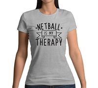 Dressdown Netball is My Therapy - Womens Crewneck T-Shirt - Sports Grey - Small