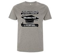 Dressdown Never Underestimate A Liverpool Graduate - Organic Men's/Unisex T-Shirt - Melange Grey - L
