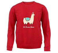 Dressdown No Drama Llama - Kids/Childrens Crewneck Jumper - Fire Red - XL (9-11 Years)