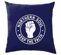 Dressdown Northern Soul Keep The Faith - Cushion/Pillow (with Insert) - 41 x 41cm (16)" - Navy - One Size