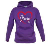 Dressdown Olivia Love Heart Kiss - Childrens/Kids Pullover Hoodie