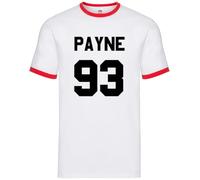 Dressdown Payne 93 - Mens Contrast Ringer T-Shirt - White/Red - Large